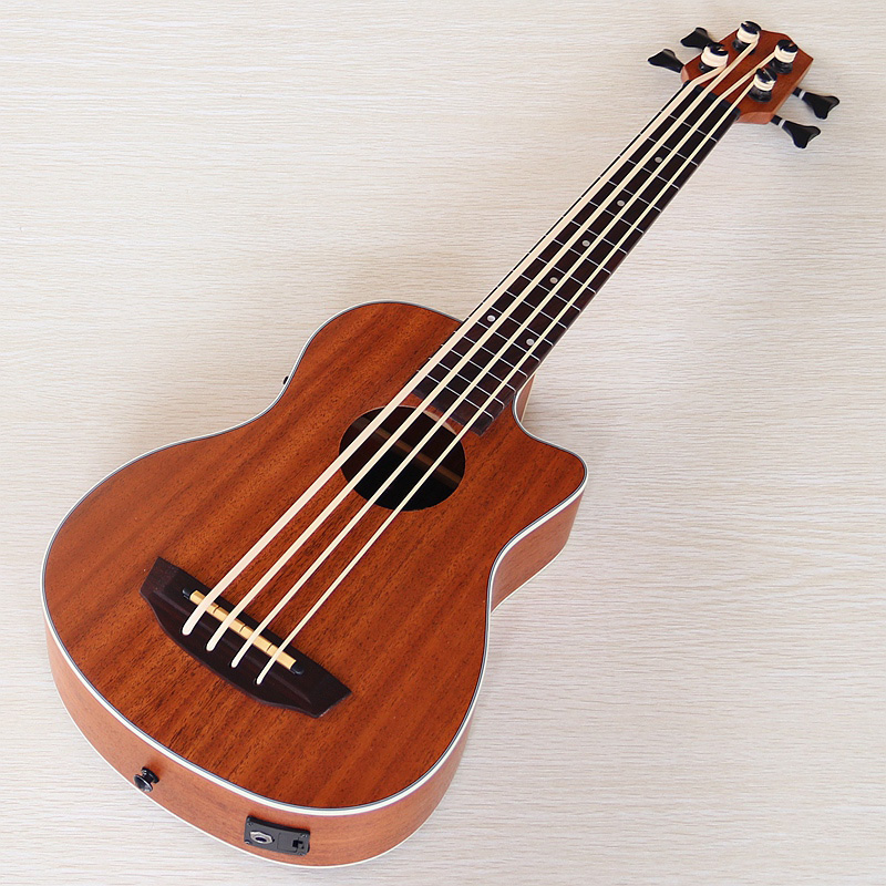 Ukulele Beginner Kit - กีตาร์เบสอูคูเลเล่ไฟฟ้าแบบ Fretless&Fretted ขนาด 30 นิ้ว ตัวบอดี้ทำจากไม้