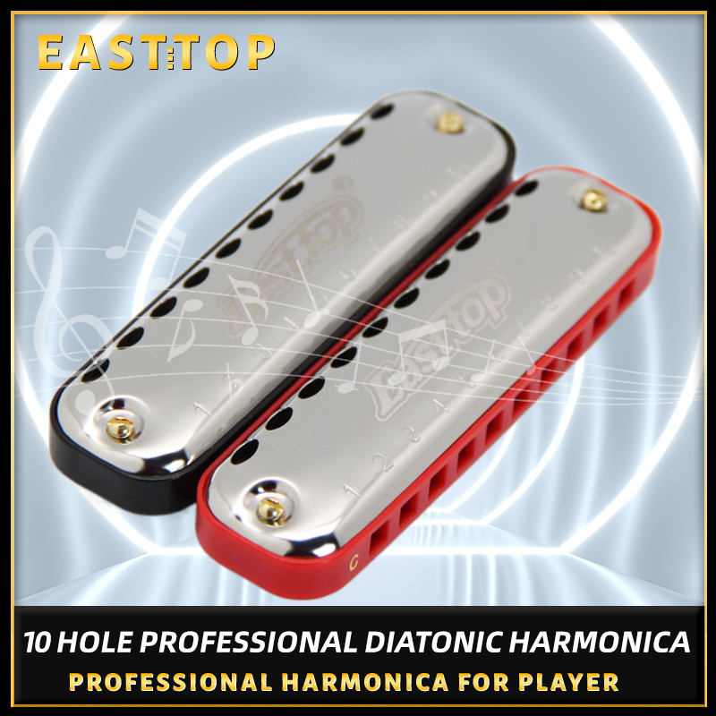 Harmonica 10 Hole - EASTTOP Harmonica Blues Harp C Diatonic