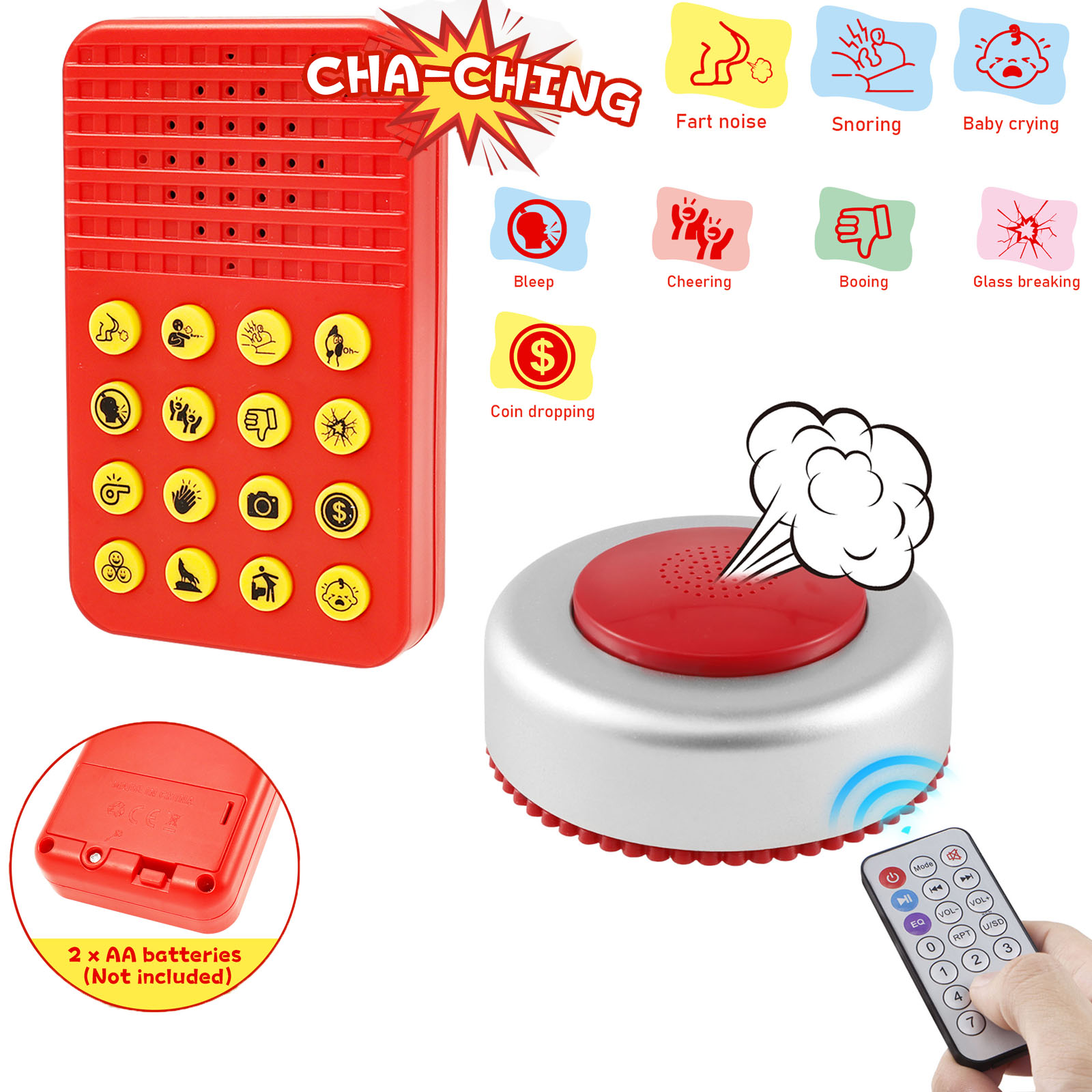 Audio Music Lollipop - เครื่องทำเสียงเอ๊ยมตลก รีโมทควบคุม เครื่องสร้างเสียงเอ๊ยม ของเล่นแกล้งคน ของเล่นตลกสำหรับงานปาร์ตี้ เกม