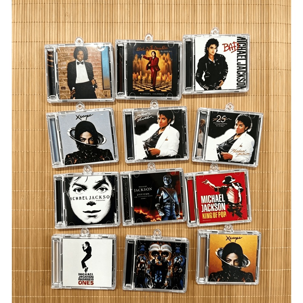 Audio Music Lollipop - พวงกุญแจอะคริลิคแบบมีแผ่นซีดีเพลงป๊อปคลาสสิก ไมเคิล แจ็คสัน เอ็มเจ มินิ มิวสิค