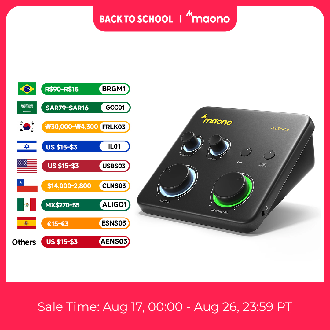 Audio Music Software - อินเทอร์เฟซเสียง MAONO PS22 Lite USB สำหรับพีซี