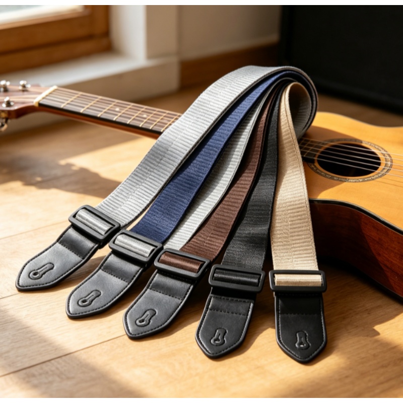 Ukulele Beginner Kit - สายสะพายกีตาร์ไนลอนเลียนแบบเนื้อเนียนสีพื้น 1 ชิ้น สำหรับเบส อูคูเลเล่ ผู้เริ่มต้น