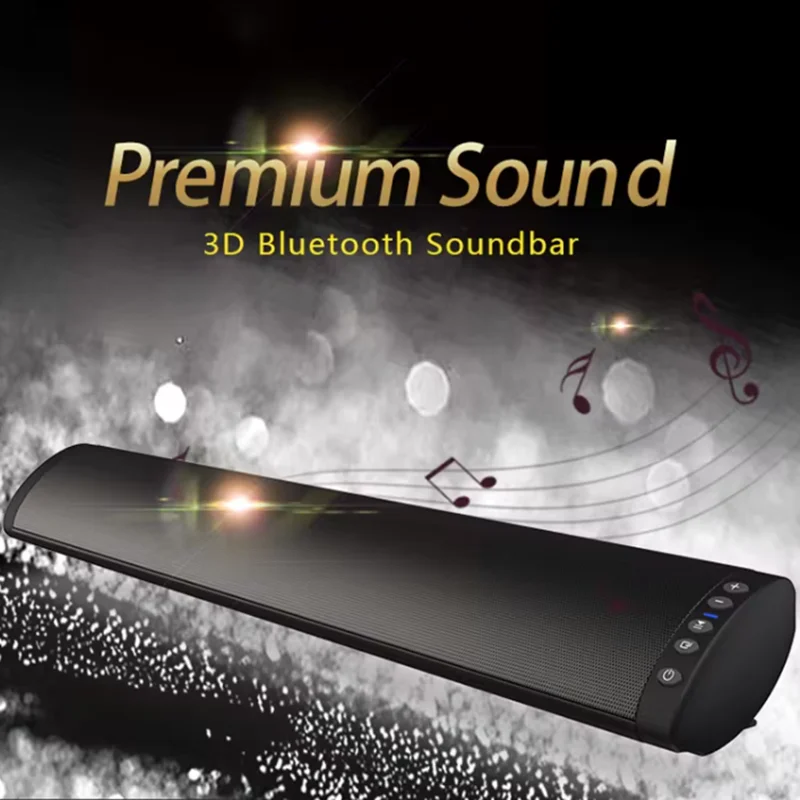 Audio Music Apple - ระบบโฮมเธียเตอร์บลูทูธลำโพงซาวด์บาร์คอมพิวเตอร์ไร้สายซาวด์บาร์3D เซอร์ราวด์ศูนย์ดนตรีพร้อมวิทยุ FM RCA