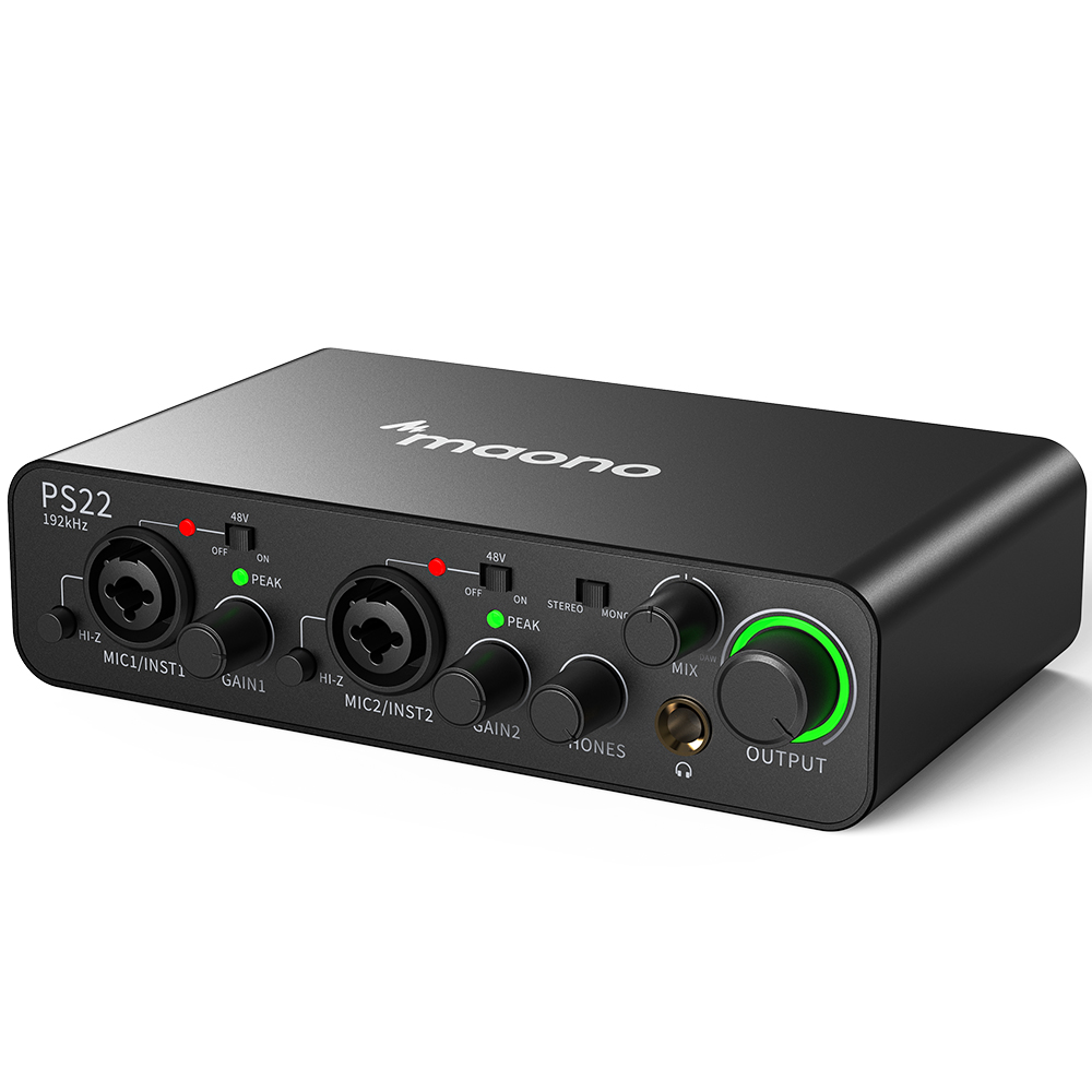 Audio Music Software - อินเทอร์เฟซเสียงระดับมืออาชีพ MAONO PS22 มิกเซอร์ การ์ดเสียงภายนอก ซอฟต์แวร์กำหนดเส้นทางการส่งข้อมูล