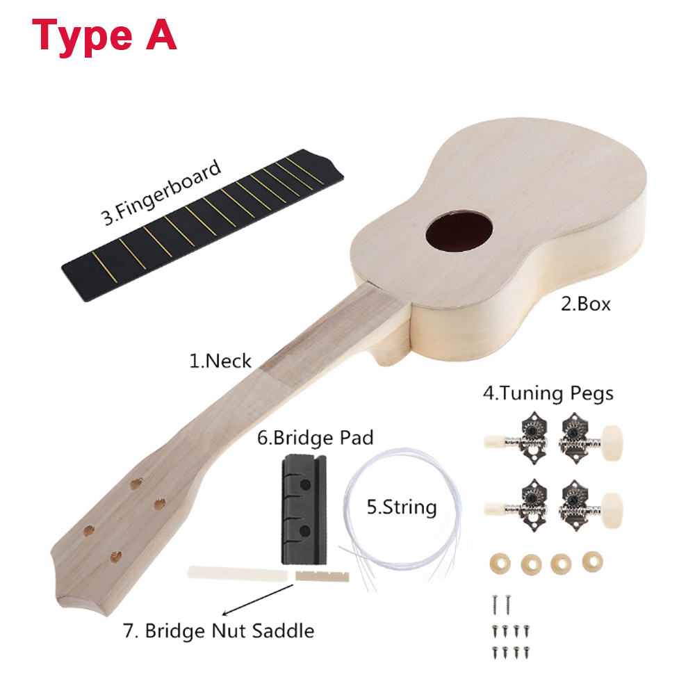 Ukulele Beginner Kit - DIY Ukulele 21 นิ้วชุดกวาง Sound Hole