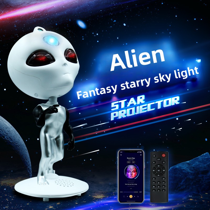 Audio Music Apple - โปรเจคเตอร์ Alien Galaxy Star พร้อมลําโพง Bluetooth