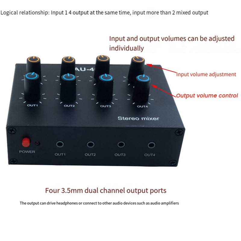M07K-AU-404 สเตอริโอสี่อินพุตเ - Mix Audio Music บทวิจารณ์และราคา