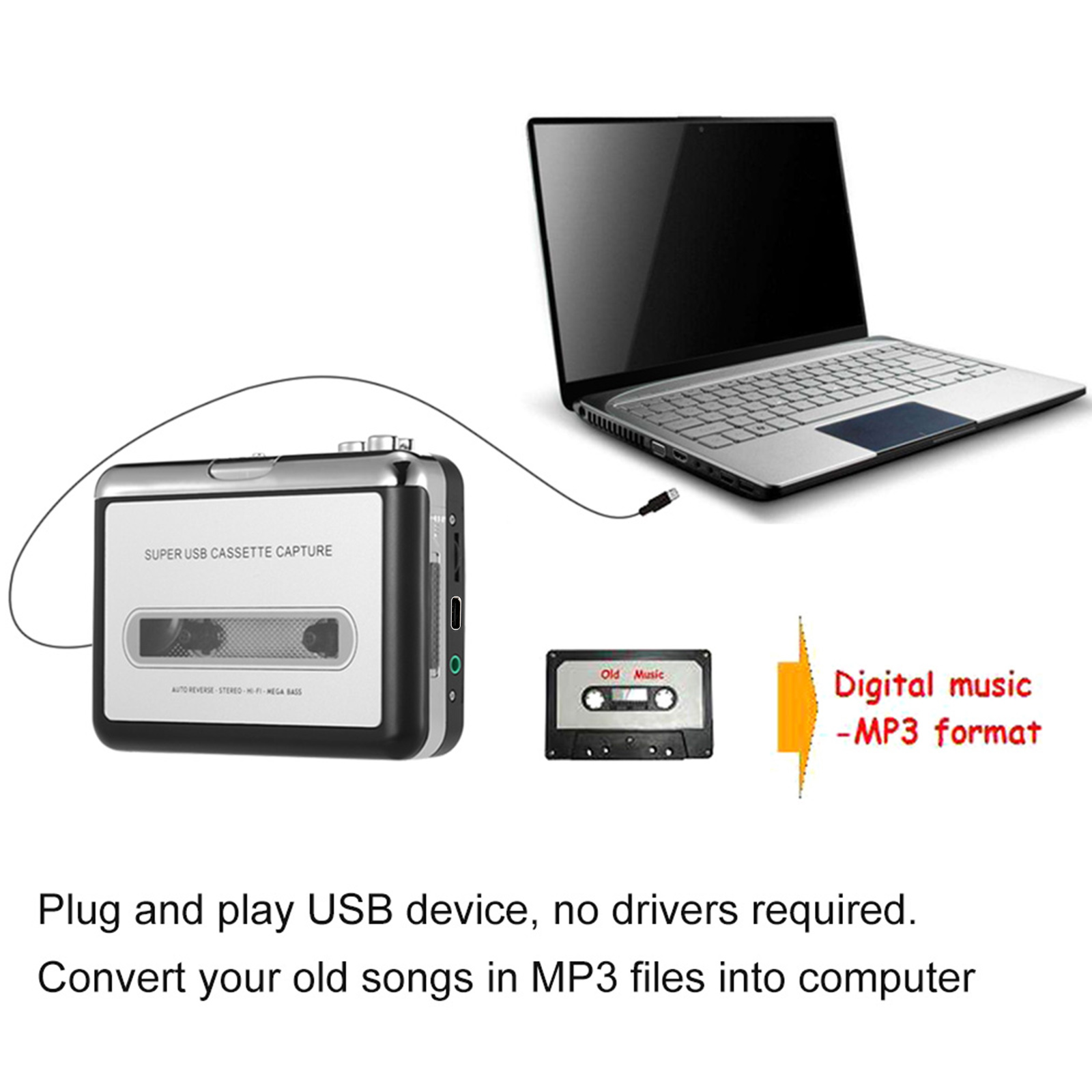 ตัวแปลง Tape-to-MP3คาสเซ็ตคาสเ - Audio Music Converter To Mp3 บทวิจารณ์และราคา