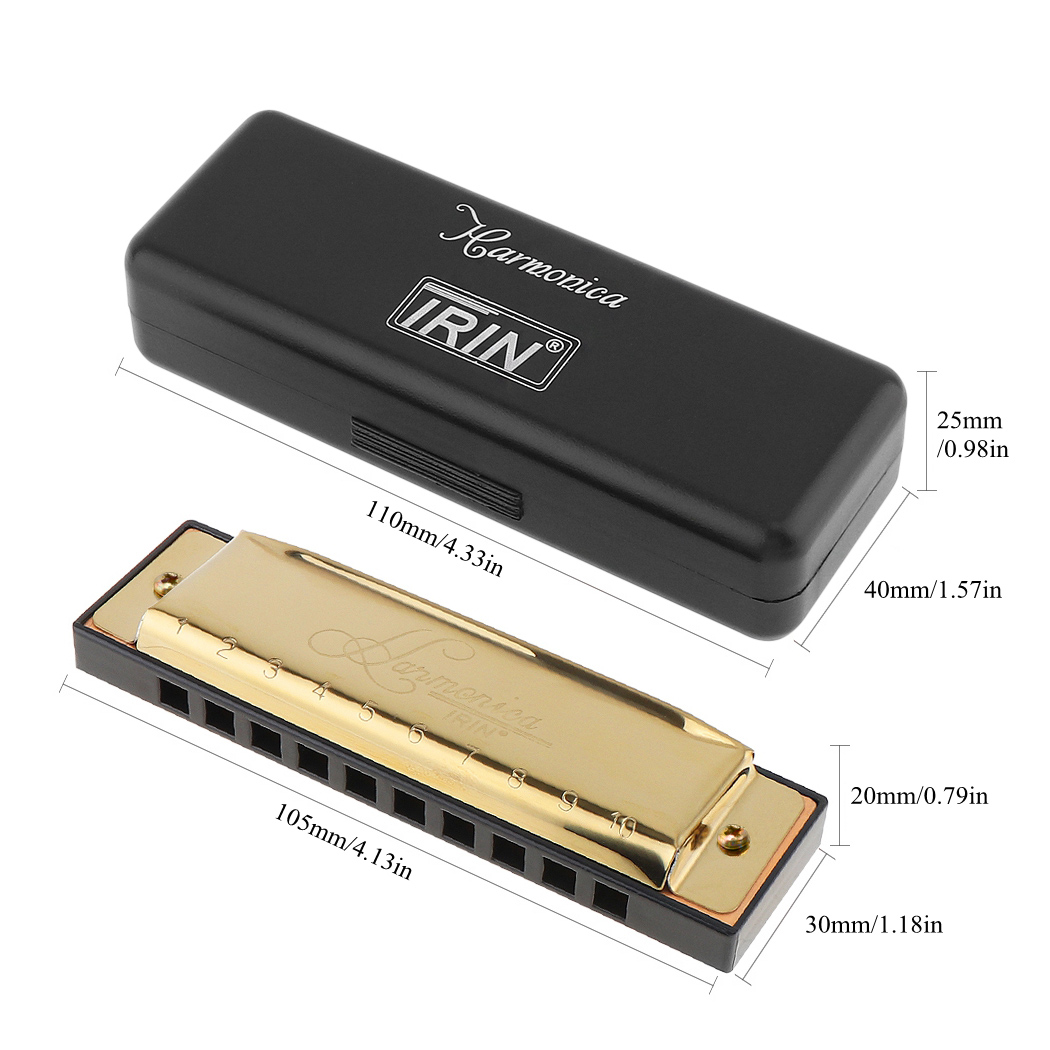 เงิน/ทอง KeyC 10 หลุม 20 Tone  - Harmonica 10 Hole บทวิจารณ์และราคา